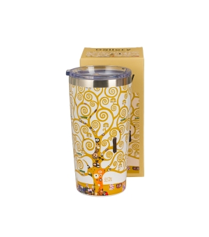 Kubek termiczny prosty TREE OF LIFE ECRU inspired by Klimt