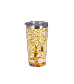 Kubek termiczny prosty TREE OF LIFE ECRU inspired by Klimt