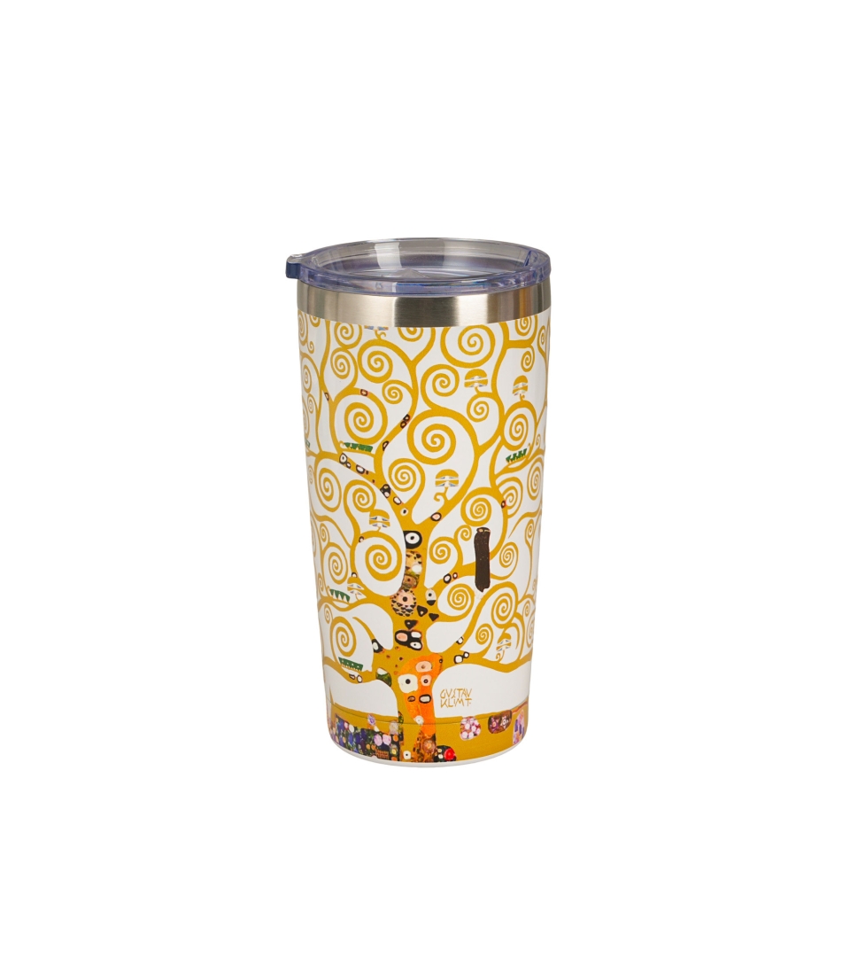 Kubek termiczny prosty TREE OF LIFE ECRU inspired by Klimt