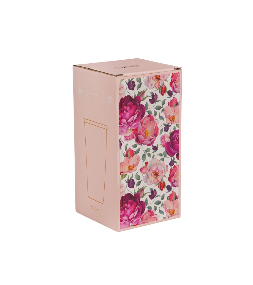 Kubek termiczny prosty SPRING ROSES WHITE