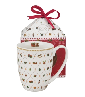 Kubek classic w pudełku z kokardą ORNAMENT JOY