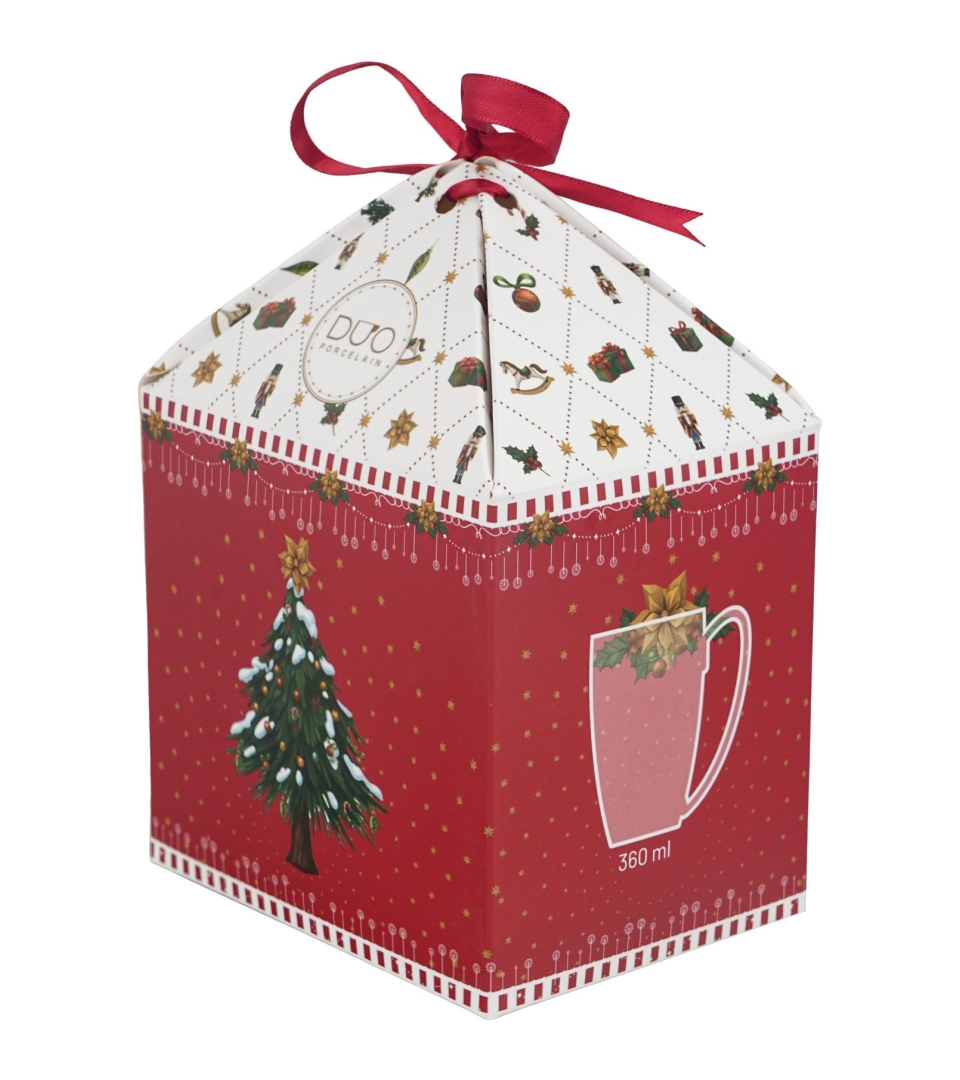 Kubek classic w pudełku z kokardą ORNAMENT JOY