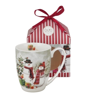 Kubek classic w pudełku z kokardą SNOWMAN SMILE