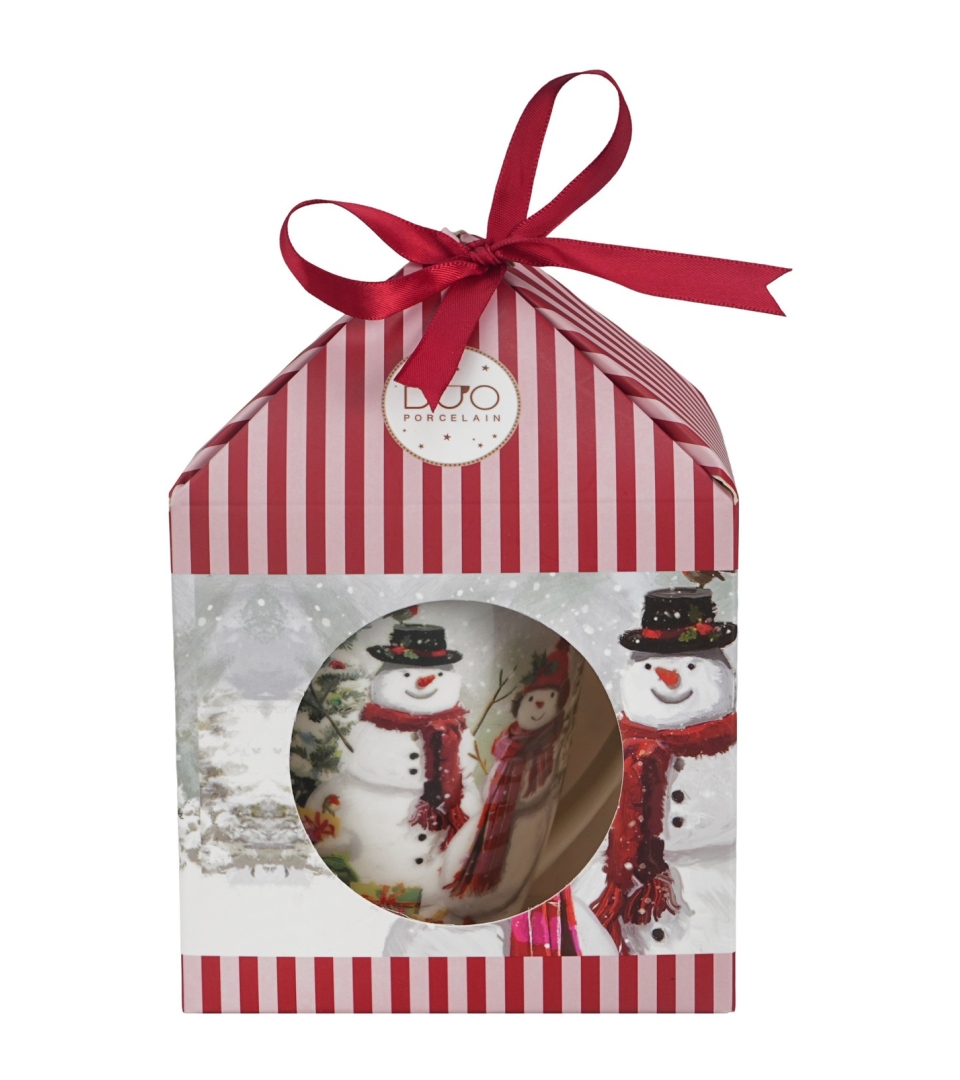 Kubek classic w pudełku z kokardą SNOWMAN SMILE
