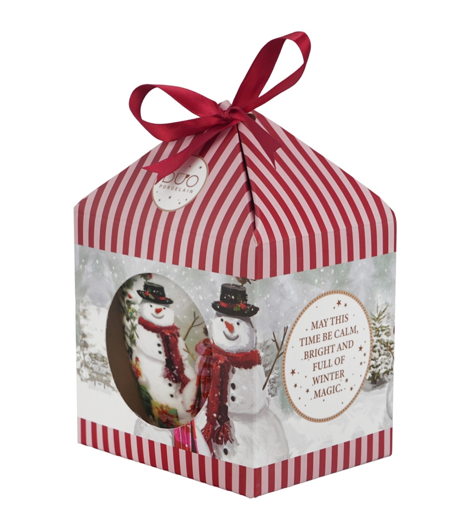 Kubek classic w pudełku z kokardą SNOWMAN SMILE
