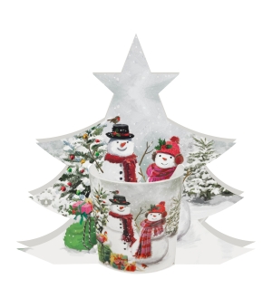 Kubek 360 ml w opakowaniu choinka SNOWMAN SMILE