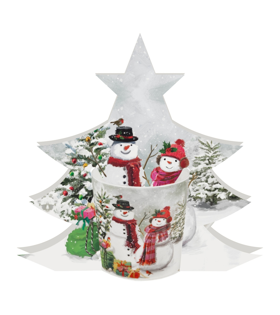 Kubek 360 ml w opakowaniu choinka SNOWMAN SMILE