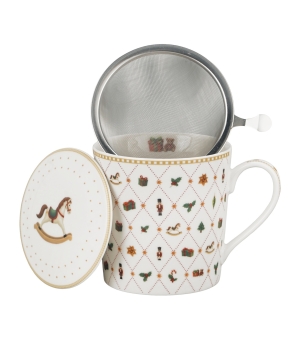 Kubek z zaparzaczem w opakowaniu domek ORNAMENT JOY