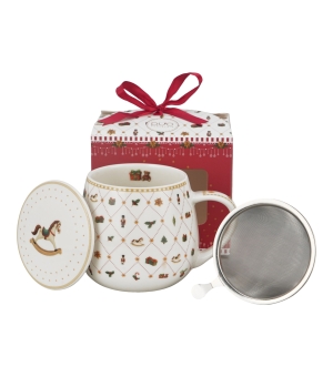 Zaparzacz baryłka w pudełku z kokardą ORNAMENT JOY