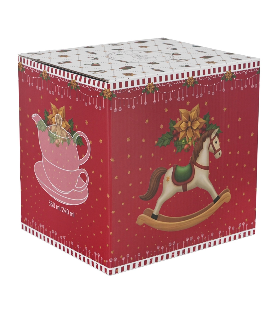 Filiżanka z dzbankiem i spodkiem ORNAMENT JOY