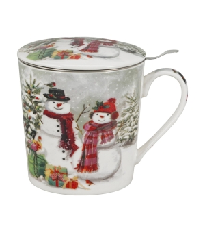 Kubek z zaparzaczem w opakowaniu domek SNOWMAN SMILE