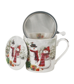 Kubek z zaparzaczem w opakowaniu domek SNOWMAN SMILE