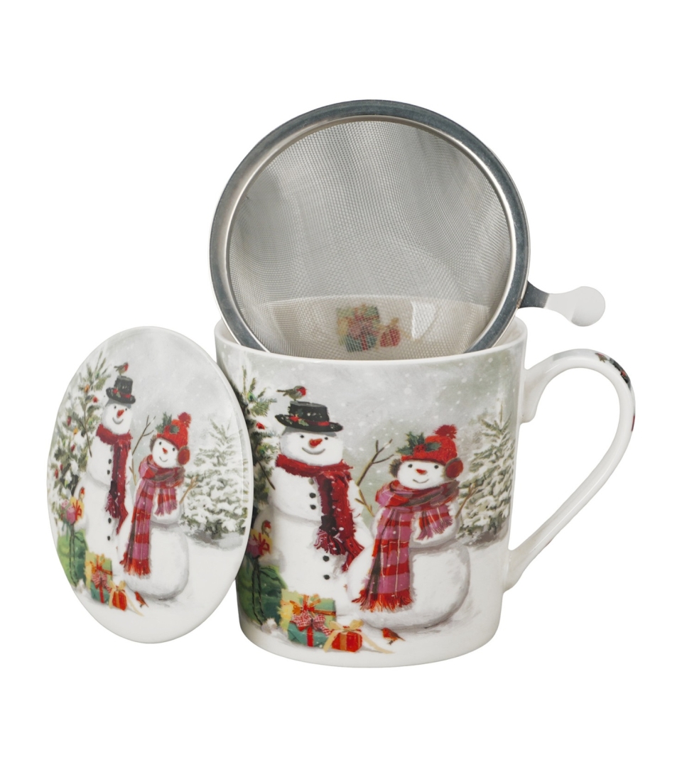 Kubek z zaparzaczem w opakowaniu domek SNOWMAN SMILE