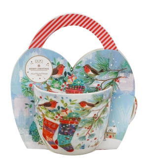 Kubek 460 ml "w koszyczku" CHRISTMAS SOCKS