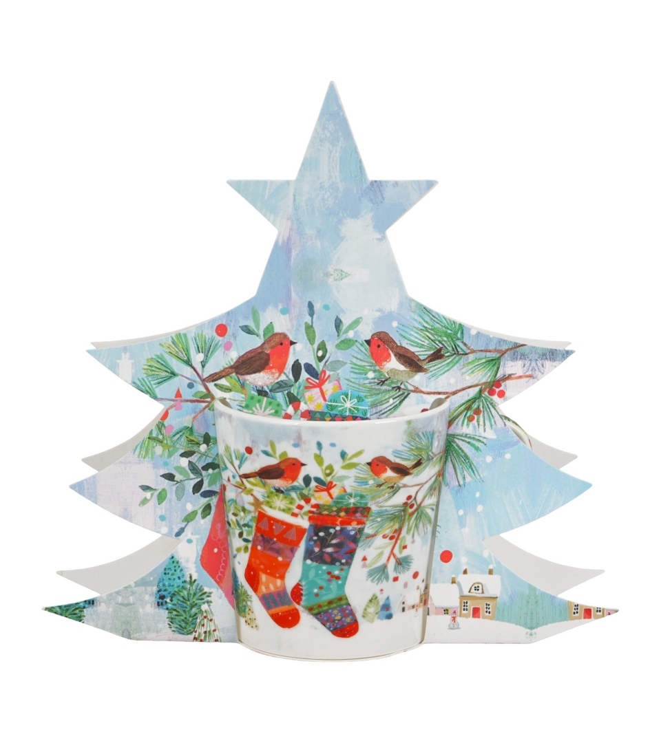 Kubek 360 ml w opakowaniu choinka CHRISTMAS SOCKS