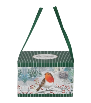 2 Filiżanki ze spodkami w pudełku z uchwytem ROBIN IN SNOW
