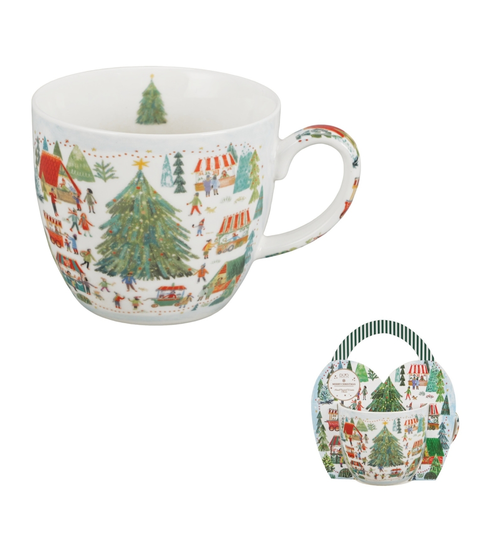 Kubek 460 ml "w koszyczku" CHRISTMAS MARKET