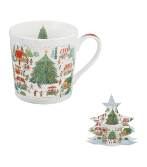 Kubek 360 ml w opakowaniu choinka CHRISTMAS MARKET