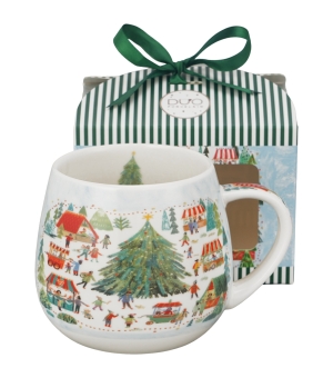 Kubek baryłka w pudełku z kokardą CHRISTMAS MARKET