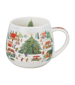 Kubek baryłka w pudełku z kokardą CHRISTMAS MARKET