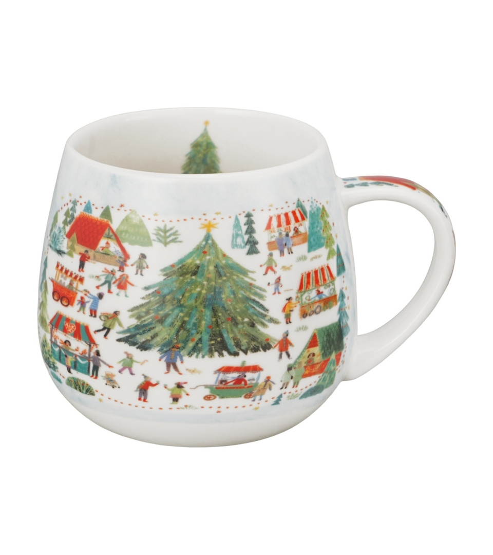 Kubek baryłka w pudełku z kokardą CHRISTMAS MARKET