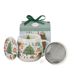 Zaparzacz baryłka w pudełku z kokardą CHRISTMAS MARKET