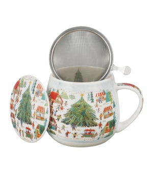 Zaparzacz baryłka w pudełku z kokardą CHRISTMAS MARKET