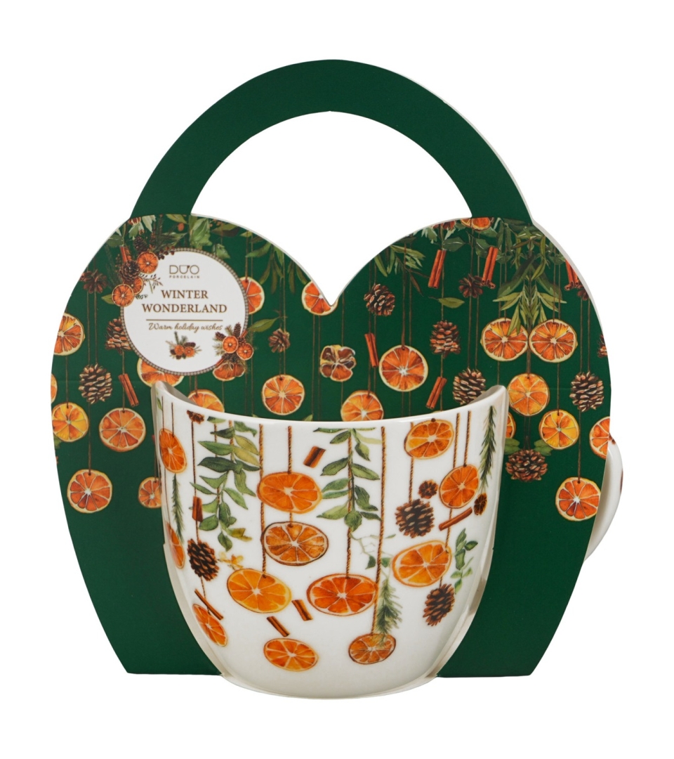 Kubek 460 ml "w koszyczku" WINTER FRUITS