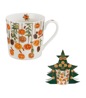 Kubek 360 ml w opakowaniu choinka WINTER FRUITS