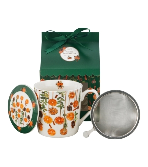 Kubek z zaparzaczem w opakowaniu domek WINTER FRUITS