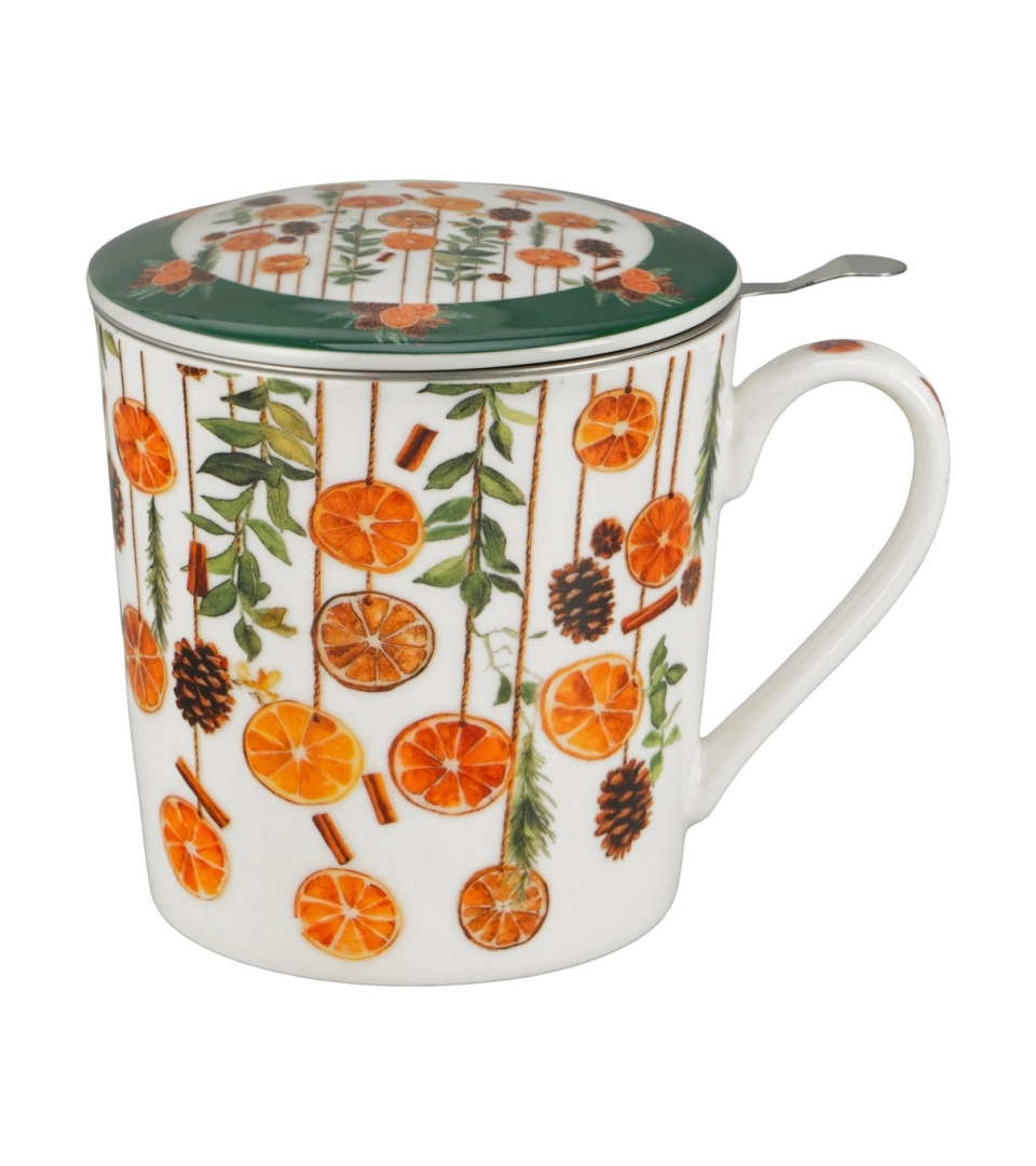 Kubek z zaparzaczem w opakowaniu domek WINTER FRUITS