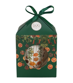 Kubek z zaparzaczem w pudełku z kokardą WINTER FRUITS