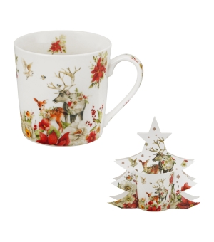 Kubek 360 ml w opakowaniu choinka WINTER FRIENDS