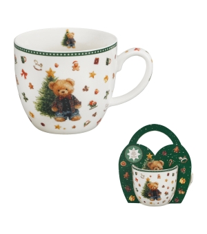 Kubek 460 ml "w koszyczku" TEDDY NOEL