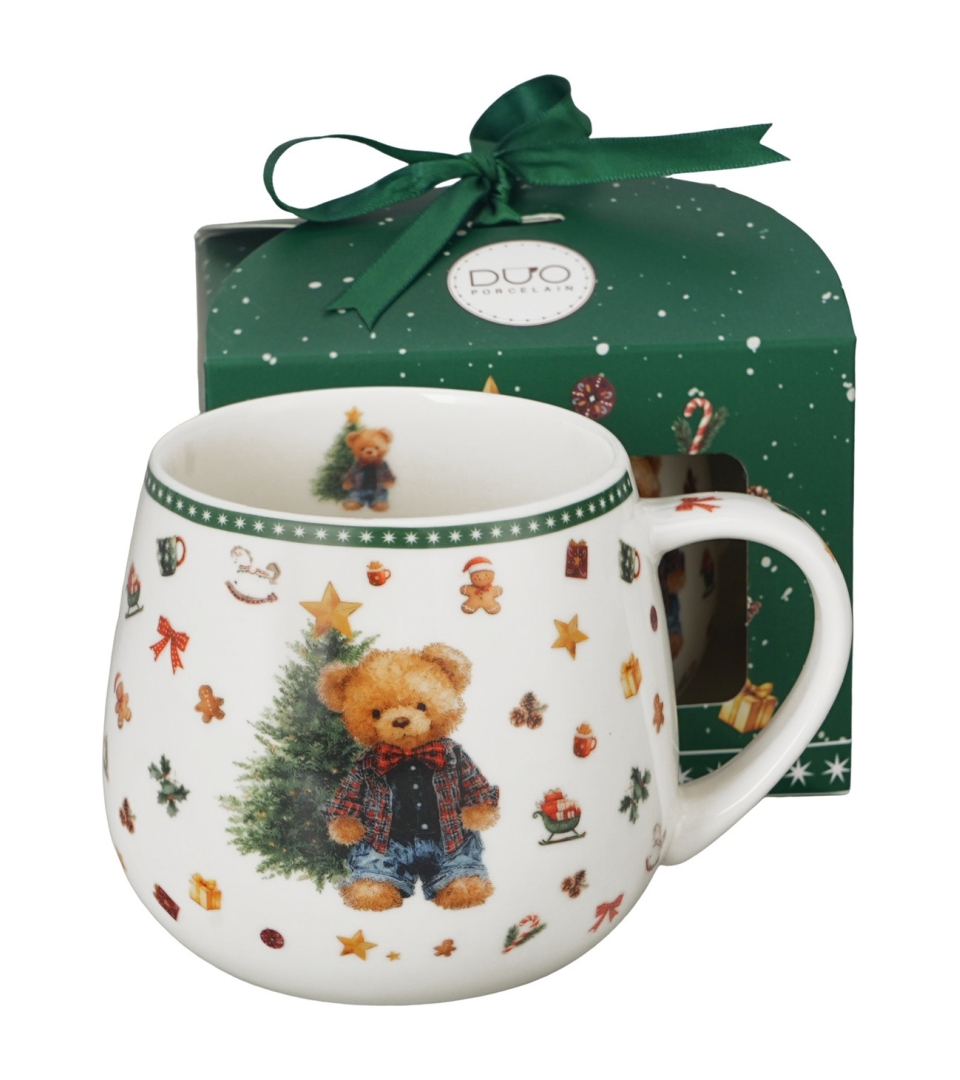 Kubek baryłka w pudełku z kokardą TEDDY NOEL
