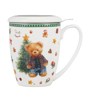 Kubek z zaparzaczem w pudełku z kokardą TEDDY NOEL