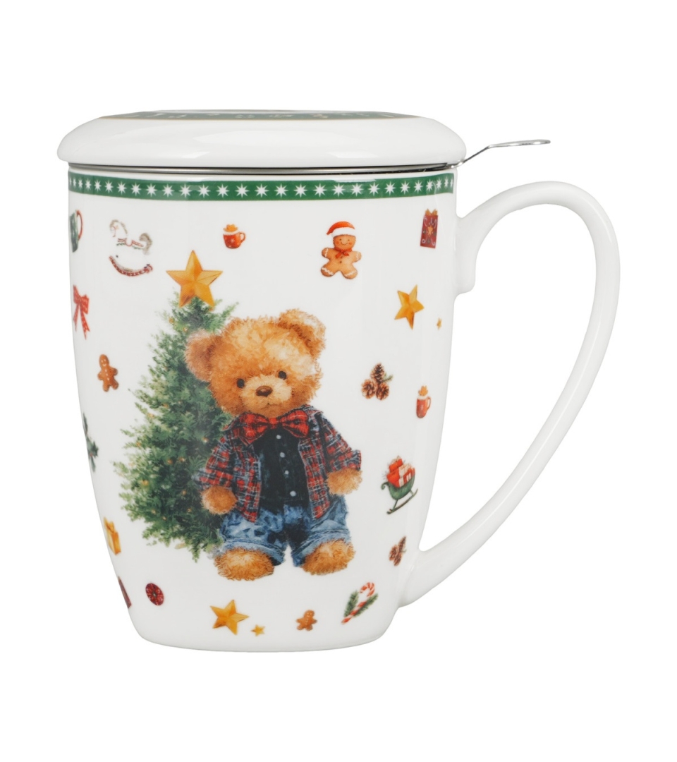 Kubek z zaparzaczem w pudełku z kokardą TEDDY NOEL