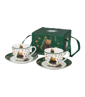 2 filiżanki espresso ze spodkami w pudełku z uchwytem TEDDY NOEL