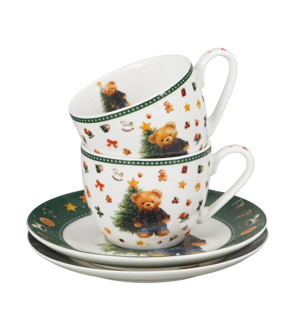 2 filiżanki espresso ze spodkami w pudełku z uchwytem TEDDY NOEL
