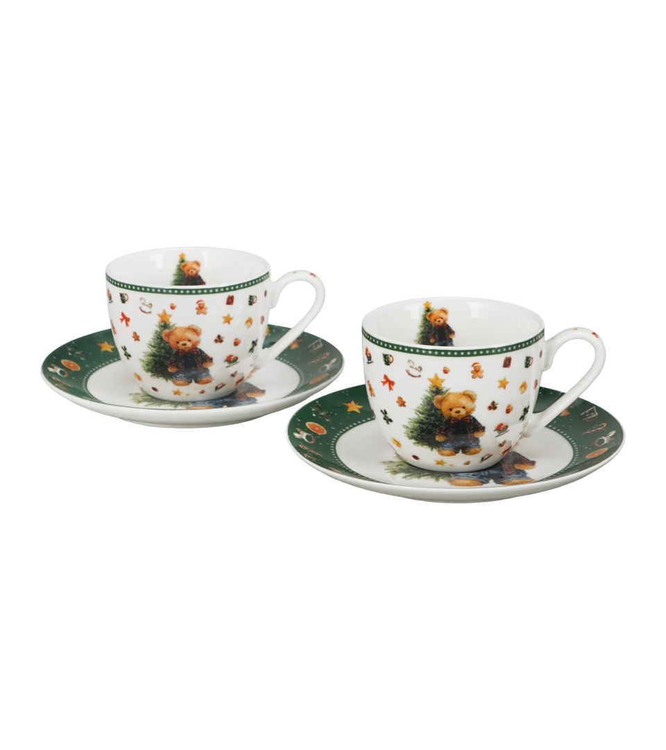2 filiżanki espresso ze spodkami w pudełku z uchwytem TEDDY NOEL