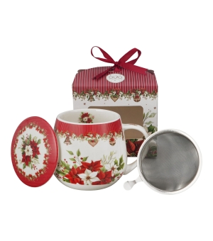 Zaparzacz baryłka w pudełku z kokardą CHRISTMAS FLOWER