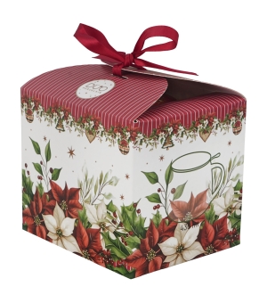 Zaparzacz baryłka w pudełku z kokardą CHRISTMAS FLOWER