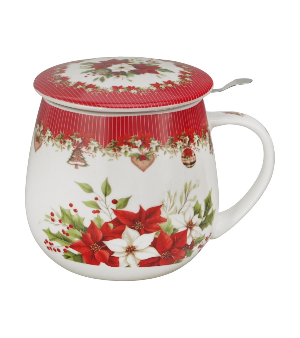 Zaparzacz baryłka w pudełku z kokardą CHRISTMAS FLOWER
