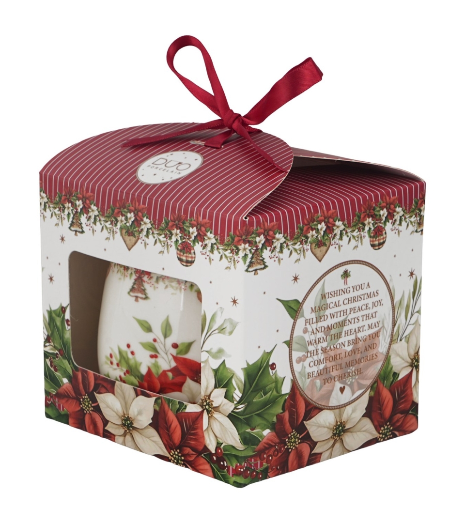 Zaparzacz baryłka w pudełku z kokardą CHRISTMAS FLOWER