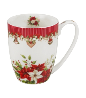 Kubek classic w pudełku z kokardą CHRISTMAS FLOWER