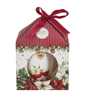 Kubek classic w pudełku z kokardą CHRISTMAS FLOWER