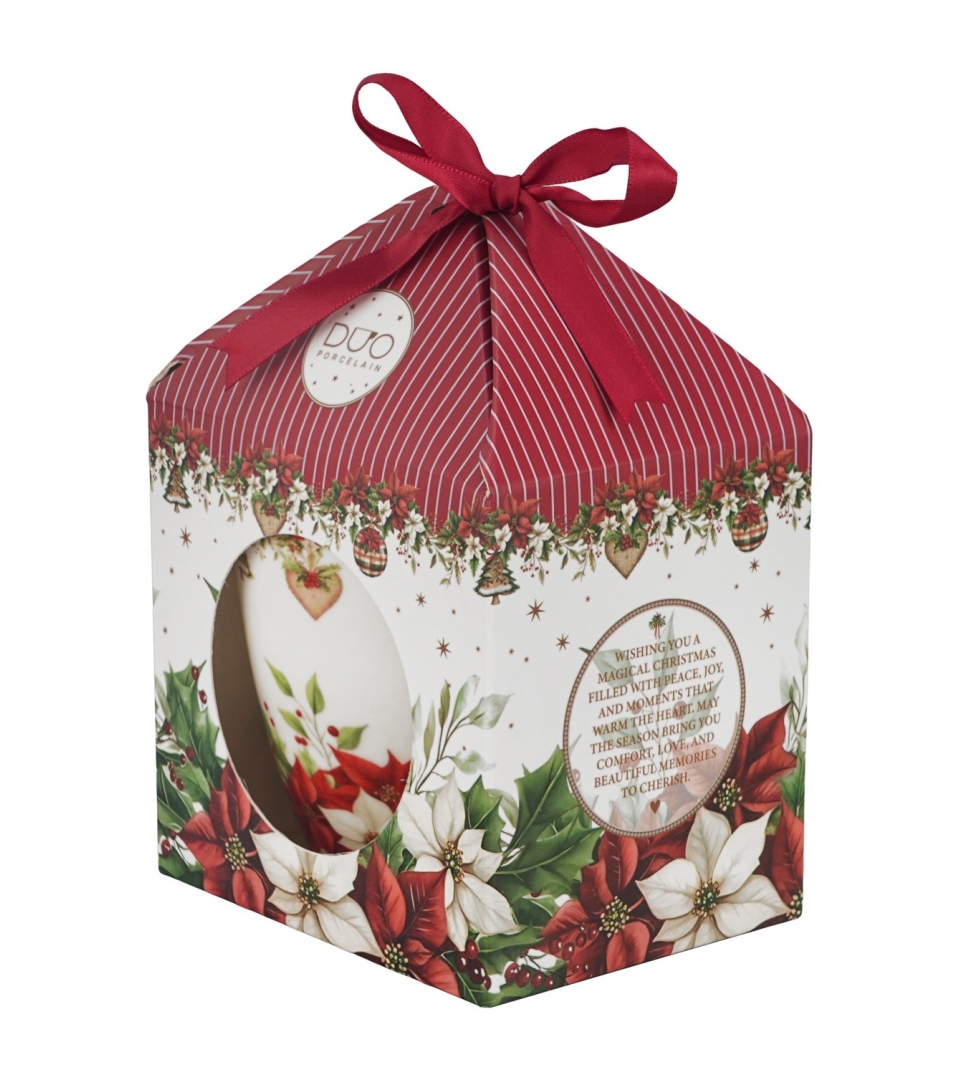 Kubek classic w pudełku z kokardą CHRISTMAS FLOWER