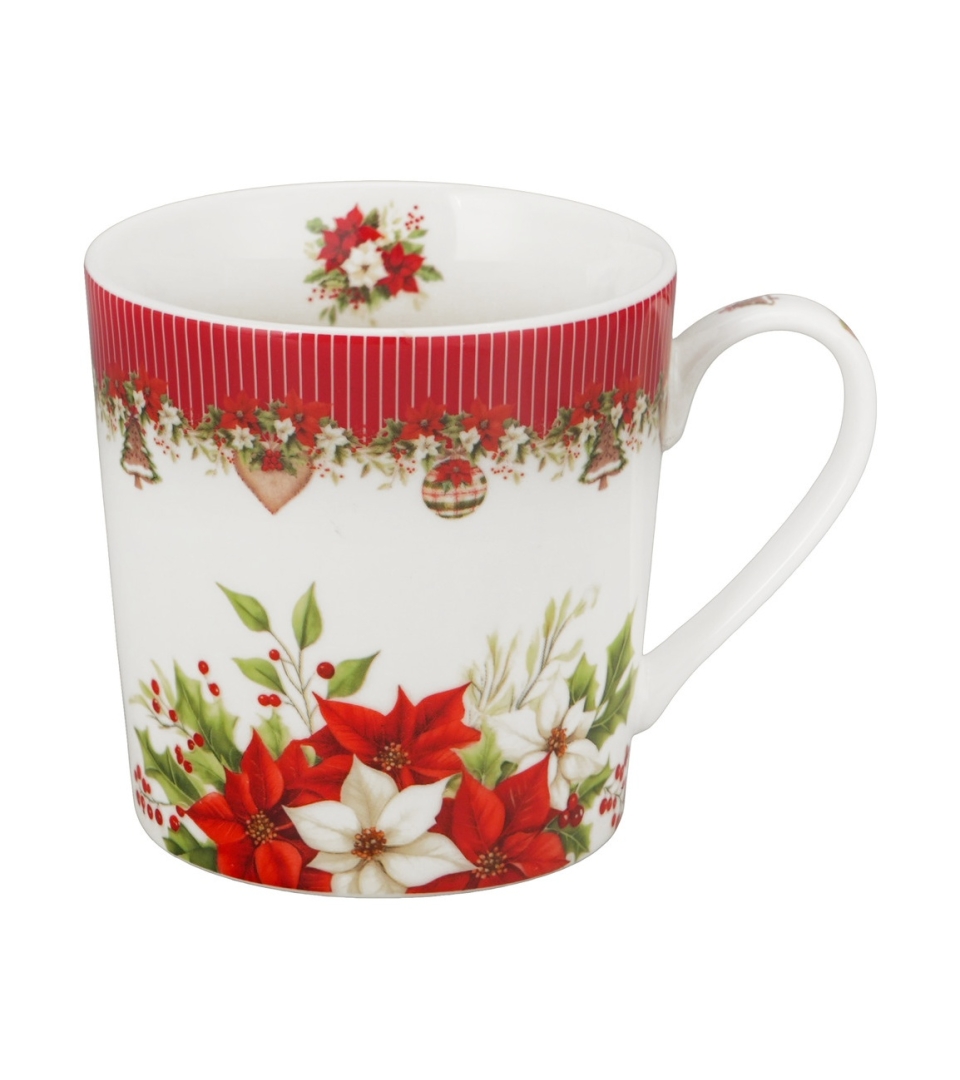 Kubek 360 ml w opakowaniu choinka CHRISTMAS FLOWER