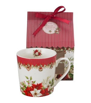 Kubek w opakowaniu domek CHRISTMAS FLOWER