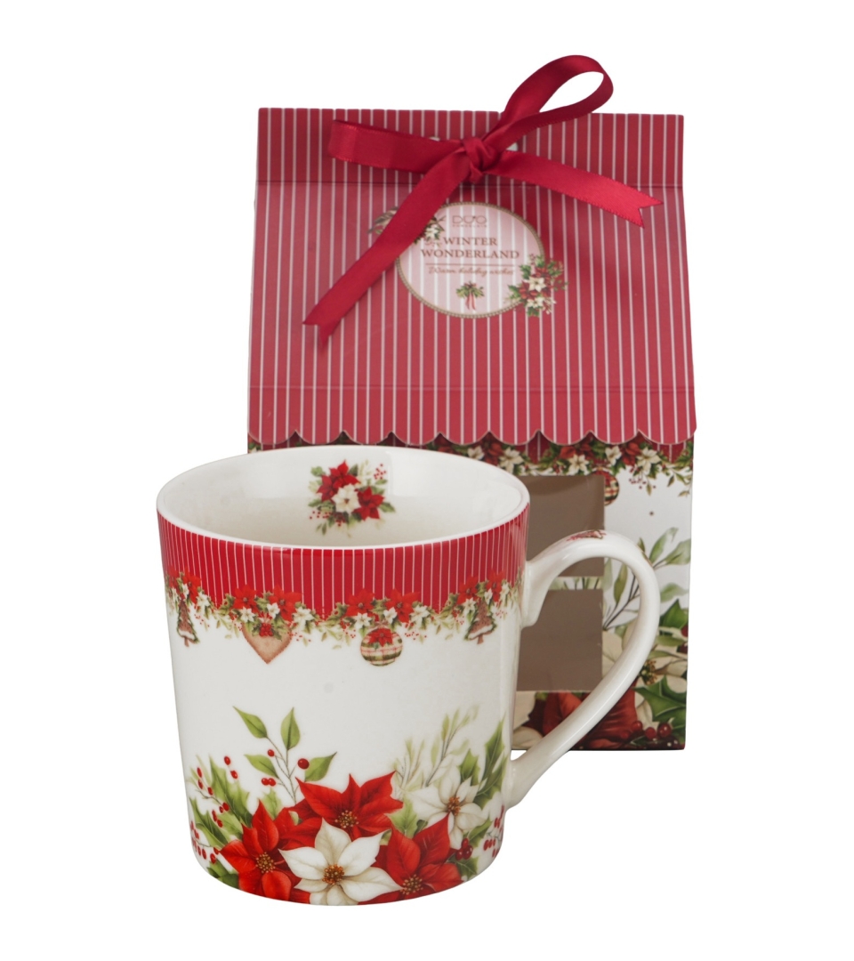 Kubek w opakowaniu domek CHRISTMAS FLOWER